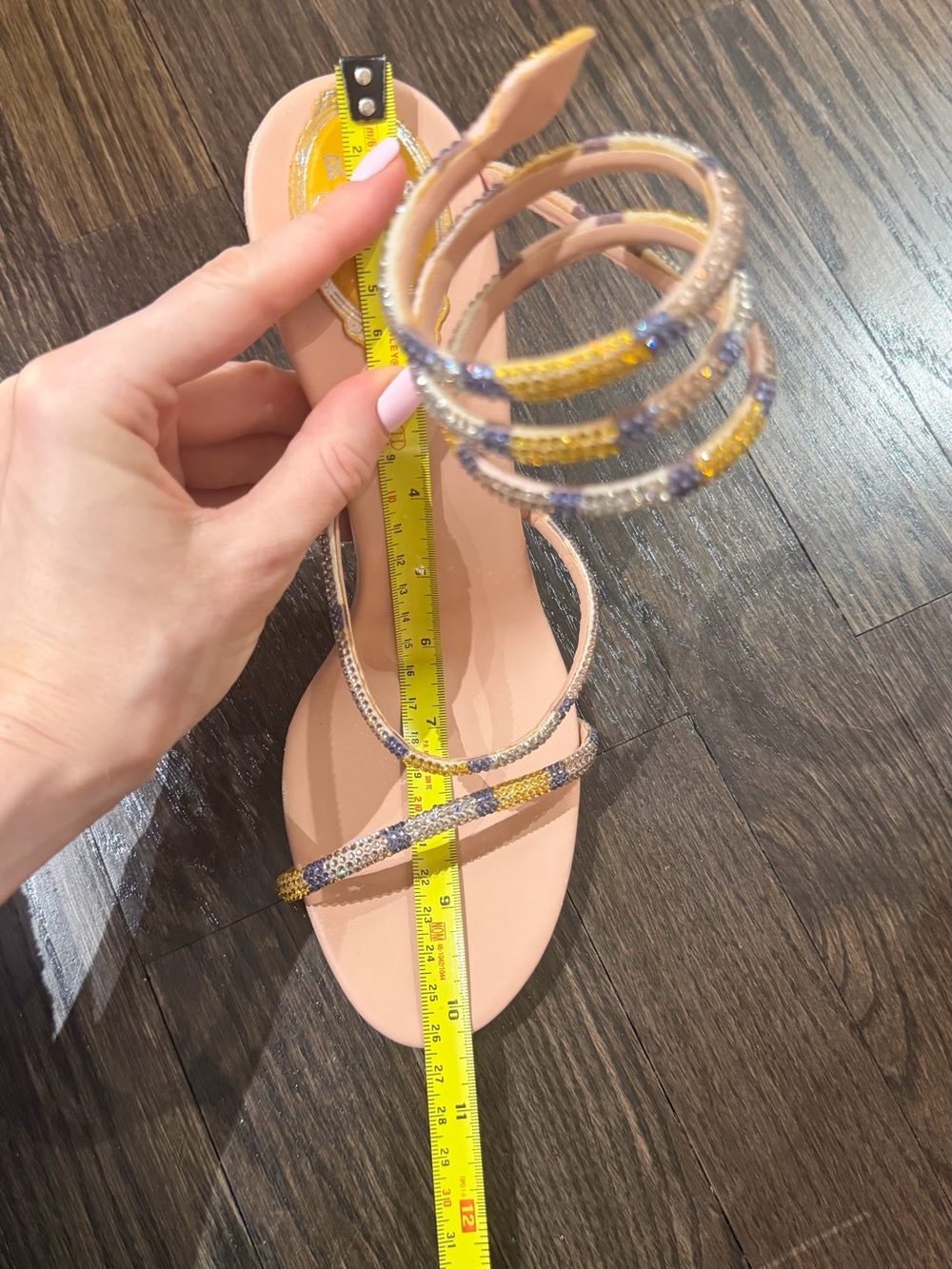 Rene Caovilla Embellished Spiral Wrap Sandals - Gold & Multicolor - Picture 10 of 10